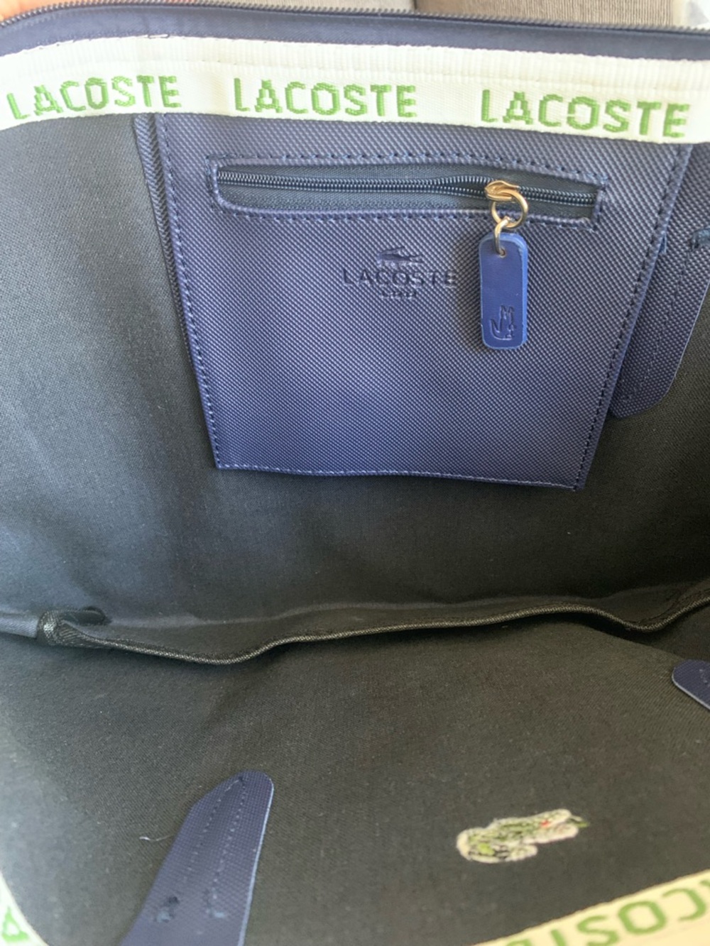 Lacoste L.12.12 Concept Tote handbag Bag purse navy blue NWT - Picture 9 of 10